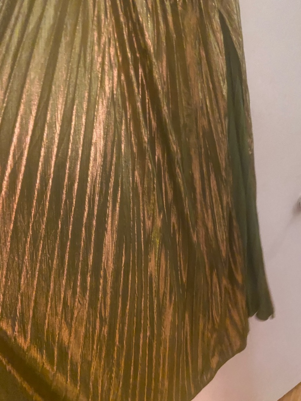 Retrofete Thalia Style Green Metallic Halter Evening Gown - Picture 5 of 16